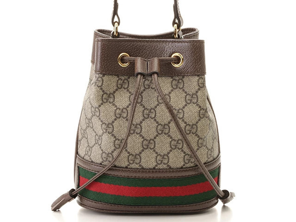 Gucci Ophidia GG Shoulder Bag Beige Cream Calfskin